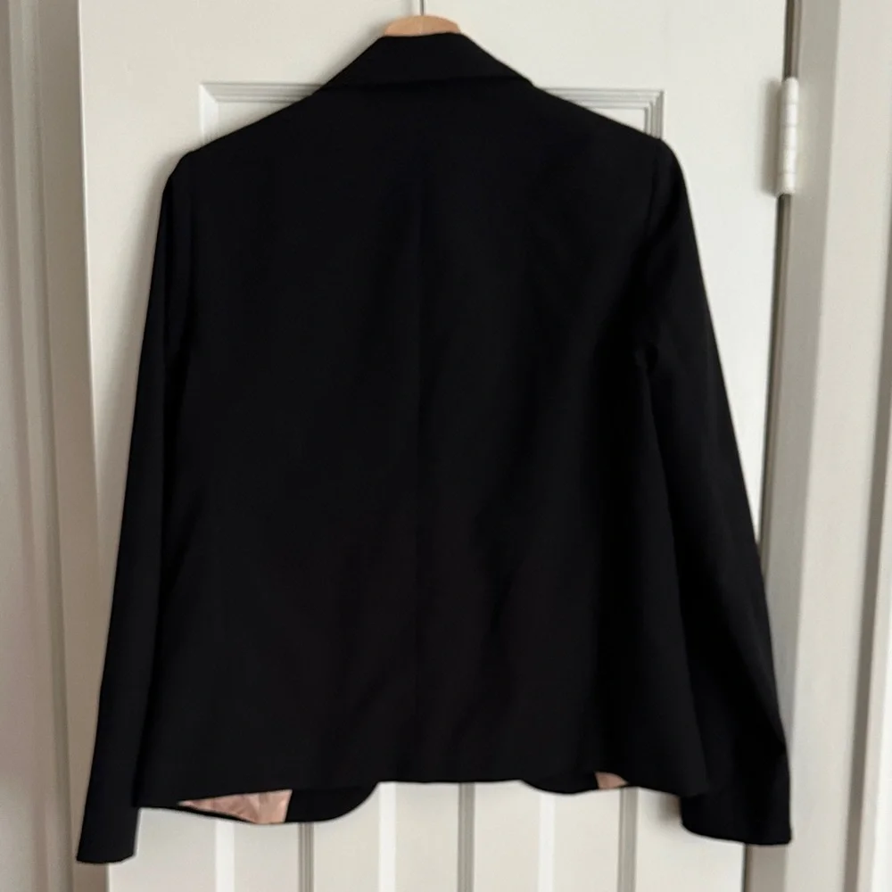 Topshop Black Tailored Blazer with Pale Pink Lining - Picture 2 of 9